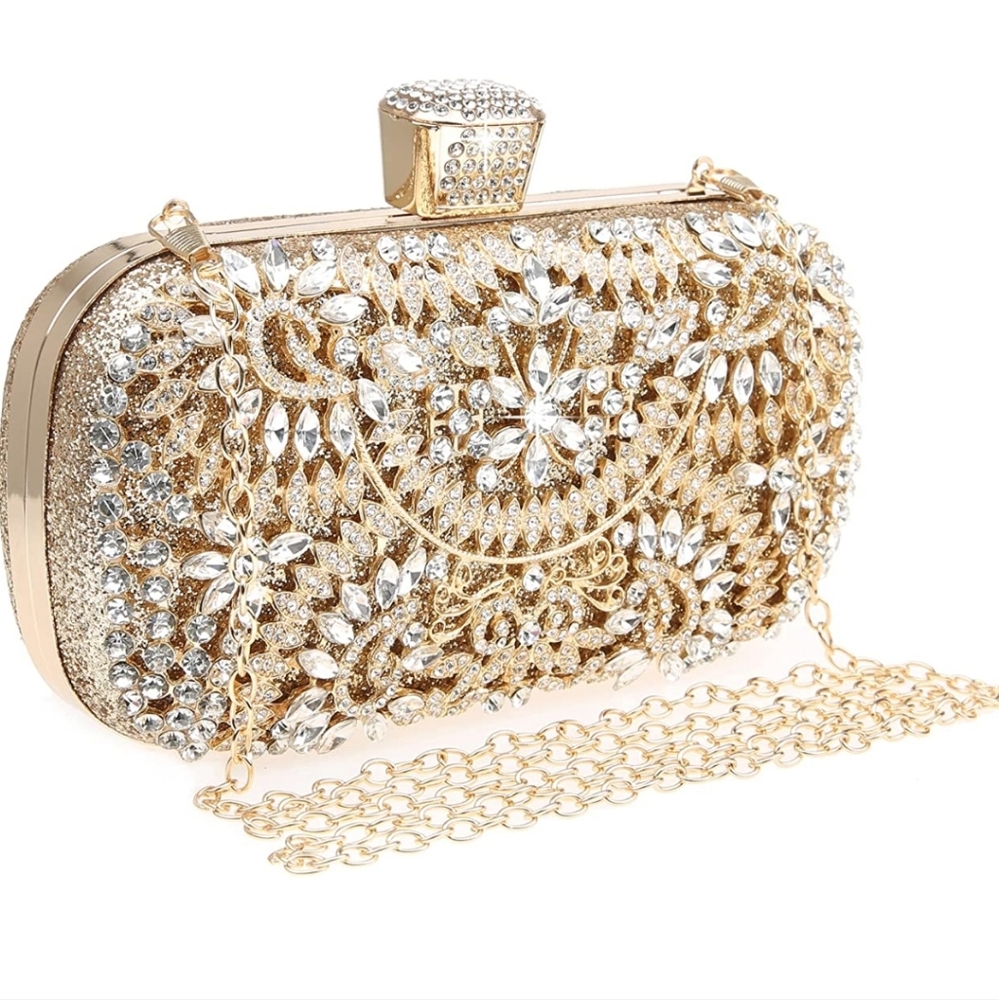 Rhinestone Sequin Glitter Clutch Evening Handbag Shoulder